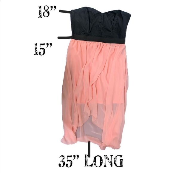 - $5 add in item material Girl lite pink black strapless dress - Picture 5 of 8